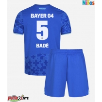 Camiseta Bayer Leverkusen Loic Bade #5 Tercera Equipación para niños 2025-26 manga corta (+ pantalones cortos)